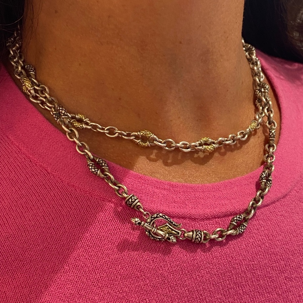 Scott Kay Two-Tone sterling Silver and 18 kt Gold Necklace
